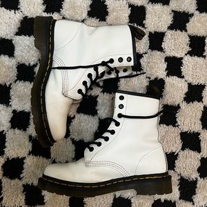 White lace up Dr.Martens